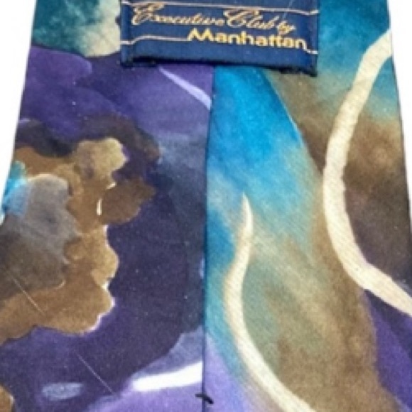 EXECUTIVE CLUB•MULTICOLOUR-FLORAL-ABSTRACT MEN’S TIE• - Picture 2 of 5